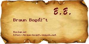 Braun Bogát névjegykártya